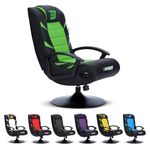 BraZen Pride Video Game Chairs for Kids Gaming with Speakers Bluetooth Chair Gaming Small Gaming Chair for Kids and Small Gaming Chair Rocker Gaming Chairs British - Black Green Gaming Chair