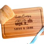 Personalised Names Caravan Happy Campers Rectangle Chopping Board Gift