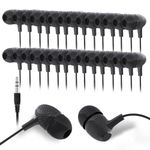 Wholesale School Earbuds Headphones 100 Pack Bulk Earphones for Classroom Students Kids Teens Children Gift and Adult (HY400, Black)