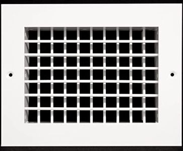 10" w X 6" h Aluminum Double Deflection Adjustale Air Supply HVAC Diffuser - Full Control Vertical/Horizontal Airflow Direction - Vent Duct Cover [Outer Dimensions: 11.6" w X 7.6" h]