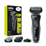 Braun Series 5 Electric Shaver With Beard Trimmer, Body Groomer & Charging Stand, Wet & Dry, 100% Waterproof, UK 2 Pin Plug, 50-W4650cs, White Razor