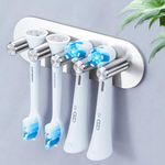 YAYINLI Toothbrush Holder, Electric Toothbrush Holder Wall Mounted, Anti-Rust SUS304 Stainless Steel Metal Toothbrush Head Holders for Bathroom, Self Adhesive Non Screw Tooth Brush Holder Organiser