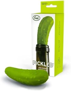 Genuine Fred Pickled Wine Stopper, Green, 3.5"" Tall