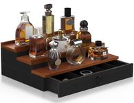 upcessory Cologne Organizer for Men, 3 Tier Cologne Shelf, Cologne Stand with Drawer and Hidden Compartment Perfume Display Holder, A gift for men