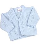 BabyPrem Premature Baby Cardigan Jacket Boy Girl Buttons Soft Knitted 3-5lb Blue 38-44cm V-Neck Long Sleeve