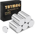 TRYMAG Refrigerator Magnets 50Pcs, Small Round Rare Earth Magnets, Tiny Strong Neodymium Disc Magnets for Whiteboard, Fridge, Office, Hobbies, Crafts and Dry Erase Board