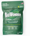 BioWonder Septic Tank Treatment Packets - Dissolvable Natural Bacteria Pods - Prevent Sewage Backups - Easily Flushable - 6 Month Supply…