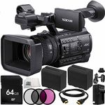 Sony PXW-Z150 4K XDCAM Camcorder 64GB Bundle 11PC Accessory Kit. Includes 64GB SD Memory Card + 2 Replacement F970 Batteries + AC/DC Rapid Home & Travel Charger + More