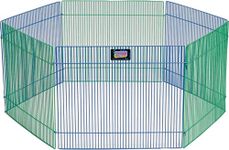 MidWest Homes for Pets Small Animal Pet Playpen/Exercise Pen, .55 Squared Meters of Playspace, 81 x 81 x 3.8 CM (31.97 x 31.97 x 14.97 Inches) Small Animal Playpen, Blue and Green, Model 100-15