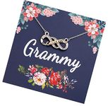 LQRI Grandmother Gift Grandma Birthday Jewelry Necklace Best Grammy Ever Gift Grammy Grams Mother’s Day Gift (silver)