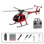 URMODELAND RC Helicopter for Adults, 1/28 MD500 RC Military Copter 2.4G 4CH RC Airplane RC Aircraft Model Aileronless, Single-Rotor Brushless RC Flying Plane with 6-Axis Gyro-RTF