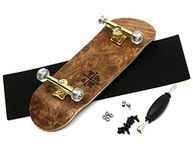 Prolific Complete Fingerboard with Upgraded Components, Cloud Nine Edition - Pro Board Shape and Size, Bearing Wheels, Trucks, and Locknuts - 32mm x 97mm Handmade Wooden Board - Teak Tuning