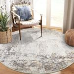 Caplslpad Abstract Rugs Round ø160cm Living Room Modern Non-Slip Area Rug Round Machine Washable Floor Carpet Short Pile Soft Minimalist Circle Rug Beige for Living Room Bedroom Kids Room Decor,Beige