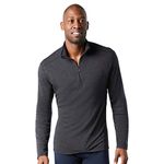 Smartwool Men's Base Layer Merino 250 Baselayer 1/4 Zip, Charcoal Heather, L