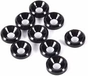 SENRISE M5 Anodized Aluminum Washer Countersunk Washer Engine Bay Fender Bumper Washer Black 10pcs