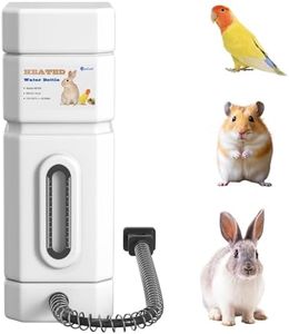 Salcod 22 oz Heated Rabbit Water Bottle, No Drip Bunny Water Dispenser for Rabbits, Hamster, Guinea Pigs, Ferrets, Birds, Mouse, Rats, Other Small Animal Pet No Leak Easy Mount Drinker