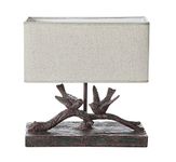 Creative Co-op Resin Bird Lamp, Dark Brown/Taupe