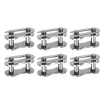 sourcing map 6Pcs Chain Master Connector Link Roller 8mm Pitch Stainless Steel Standard Connecting Split Links for 05B Chain