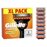 Gillette Fusion5 Power Razor Blades Men, Pack of 8 Razor Blade Refills with Precision Trimmer, 5 Anti-Friction Blades