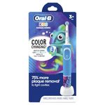 Oral -B Kid's Electric Rechargeable Toothbrush with Charger, Featuring Extra Soft Color Changing Bristles, for Ages 3+