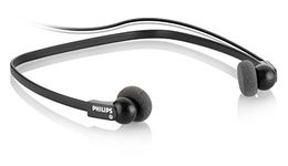 Philips LFH0234/22 Playback Headphones Stereo Under Chin Headphones with Level Control 85dB for Philips Dictation and Playback System with 3.5 mm Stereo Male (Mini Jacks) – Charcoal