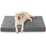 MIHIKK Extra Large Dog Bed with Removable Washable Cover, XXL Orthopedic 48 inch Dog Crate Bed Large Breed, Waterproof Pet Bed, Big XLarge Dog Beds Large Sized Dog Mattress, Dark Gray