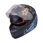 LS2 Helmets - FF320 Stream Evo - Neon - Matt Black Blue Fluo Orange - Dual Visor Full Face Helmet (Large 580MM)