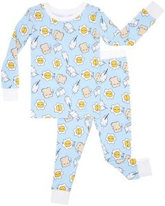Little Sleepies Two-Piece Pajama Set for Boys & Girls, Soft Viscose from Bamboo Toddler Pajamas for Kids, Family Matching PJs, Blue Breakfast Buddies, 18-24M