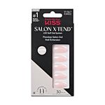 KISS Salon X-tend Glue On Color Nails, Gloria, Light Beige, Medium Size, Almond Shape, 34 Ct.