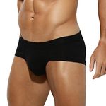 Arjen Kroos Men Sexy Underwear Tag-Free Modal Briefs Comfy Soft Underpants,Black-Ak2146,Large