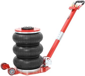 Air Jack,Folding Rod Fast Lifting,11200lbs Capacity,Heavy Duty Pneumatic Jack Quick Lift 5T,3-5 s Fast Lifting Pneumatic Jack,Triple Bag, with Two Wheels,for Garage Car Lifting Repair