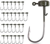 AGOOL Fishing-jigs 25pcs Jig Head, Needle Point 1/6oz Carbon Steel with Mushroom Style for Soft Lures, Includes 5 Assorted Colors