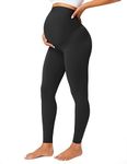 BAYDI Maternity Leggings Over Bump Gym Leggings Belly Support Sports Leggings Pregnancy Workout Leggings Buttery Soft Yoga Pants Black