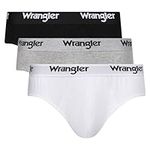 WRANGLER Men's Boxers briefs in Black/White/Grey | Super Soft Touch Organic Cotton Trunks and Stretchy Elasticated Waistband | Comfortable & Stretchable - Multipack of 3