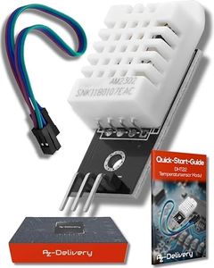 AZDelivery DHT22 AM2302 sensore di temperatura e umidità, con cavi Jumpers compatibile con Arduino e Raspberry Pi incluso un E-Book!