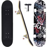 CAPARK Skateboards for Beginners Adults Youths Teens Kids Girls Boys 31 Inch Pro Complete Skate Boards 7 Layer Canadian Maple Double Kick Concave Longboards (Street)
