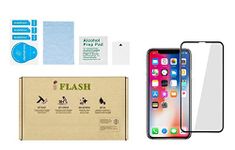 iPhone XR Full Coverage Glass Screen Protector, iFlash [2 Pack] Full Cover Tempered Glass Screen Protector for Apple iPhone XR 6.1" Inch - Face ID/Edge-to-Edge Curved Surface/Bubble Free -Black