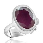 Arihant Gems & Jewels 7.25 Ratti Silver Ruby/Manik Ring | Natural & Certified | Astrological Gemstone | Positive Effect | Unisex Both for Men & Women (7.25 Ratti)