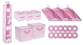 Delta Children Nursery Storage 48 Piece Set, Barely Pink