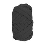 Trintion Hand-Knitted Chunky Yarn 25m Super Chunky Yarn Arm Knitting Yarn DIY Hand Roving Yarn Washable Cotton Polyester Chunky Yarn for Handmade Blankets Scarf Sweater (Dark Grey)