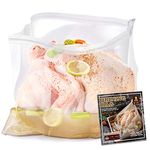 Brining Bag, 26"×22", 2 Pack, Extra Large Turkey Brine Bag with 2 Strings and 2 Larger Clips, Thickened materials, Double Track Zippers Brine Bags, Brining Bags for Turkey, Ham, Beef, Marinade