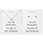 Philip Jones Sterling Silver Friendship Quote Knot Set