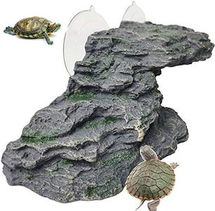 kathson Turtle Basking Platform Baby Tortoise Climbing Ramp Shale Reptiles Dock Resting Terrace Stone Aquarium Ornament Rock Landscaping Decoration for Frogs Newts (Medium Size:8.2”Lx3.3”Wx3.1”H)