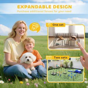 PawHut 12-Panel Dog Playpen, 60cm – Indoor/Outdoor Pet Fence