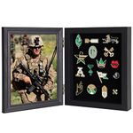 Medikaison Pin Display Case Picture Frame with 98% Uv Protection Acrylic Door for Military Medals, Beach Tags, Jewelry Pins, Pin Gift, Insignia Ribbons,Display Picture 7x9 or 6x8 with Mat