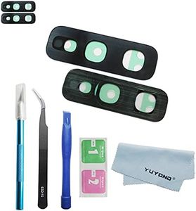 YUYOND 2 Pieces OEM Black Rear Camera Glass Lens Replacement for Samsung Galaxy S10e (All Carriers) with Adhesive Preinstalled with Tools Kit (2pcs Black)