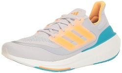 adidas Men's Ultraboost 23 Running Shoe, Dash Grey/Flash Orange/Lucid Cyan, 9