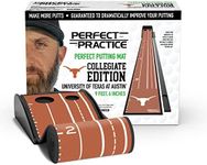 PERFECT PRACTICE Putting Mat Collegiate Edition - Univ. of Texas - Indoor Golf Putting Green with 2 Holes for Practicing at Home or in The Office - Gifts for Golfers - Golf Accessories