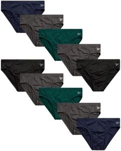 Reebok Men's Underwear - Quick Dry Performance Low Rise Briefs (10 Pack), Maritime Blue/Forged Iron/Green/Black, Small