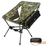 MISSION MOUNTAIN UltraPort Portable Camping Chair, Lightweight Foldable Chair, Ultralight Backpacking Chair for Outdoor Camp, Hiking, Travel, Beach, and Picnic - Compact Design (Camo)